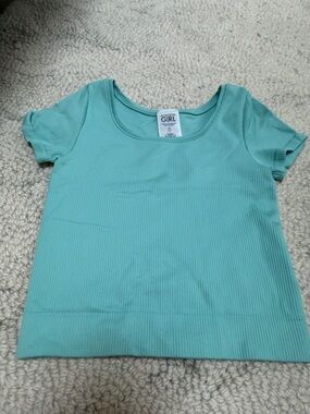 Athleta Girl Ribbed Short Sleeve Tee - sea green